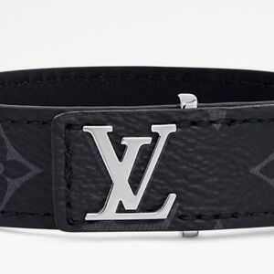 Louis Vuitton  Black Bracelet with Silver Buckle